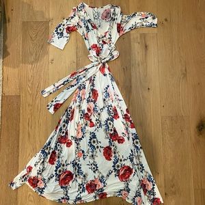 Floral wrap dress maxi
